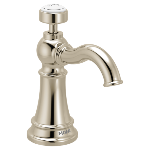 Moen Weymouth Traditional Kitchen Soap Dispenser, 18 oz., Polished