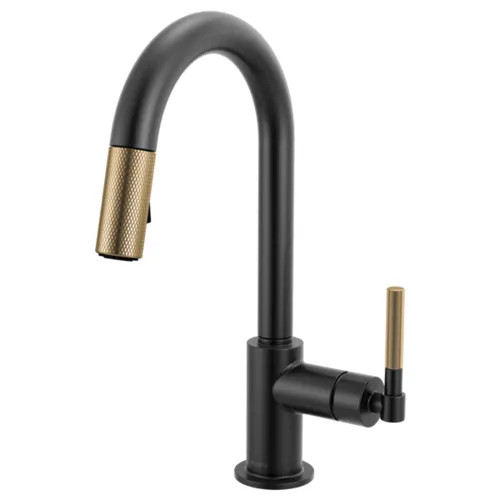 Brizo Litze Pull-Down Prep Faucet with Arc Spout - Knurled Handle