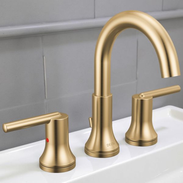 Delta Trinsic Widespread Two-Handle Bathroom Faucet with Metal Pop