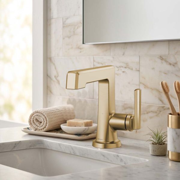 Brizo Allaria Single-Handle Deck-Mount Brilliance Luxe Gold/Clear