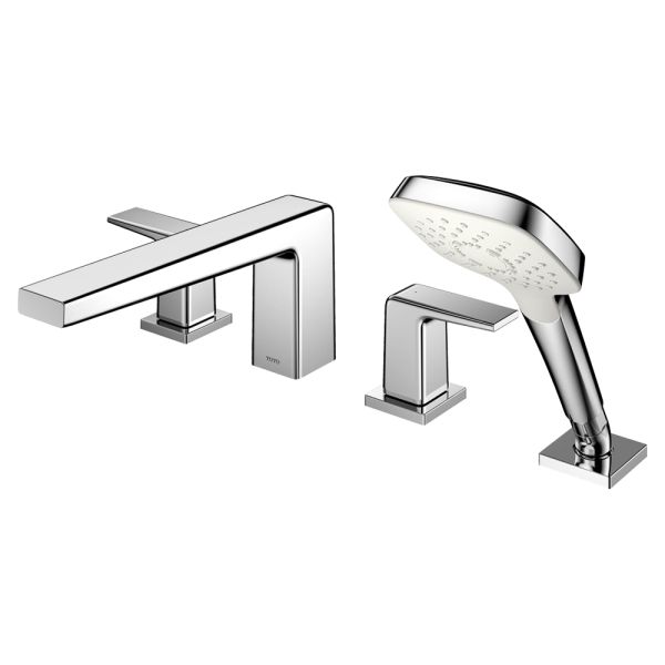 Grohe Eurocube Single-Handle Diverter Roman Tub Faucet with Hand