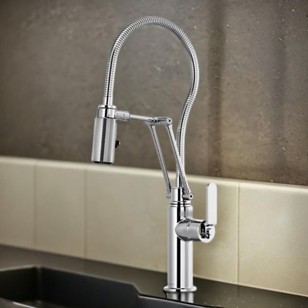 Brizo Solna One-Handle Articulating Kitchen Faucet, 2-Function