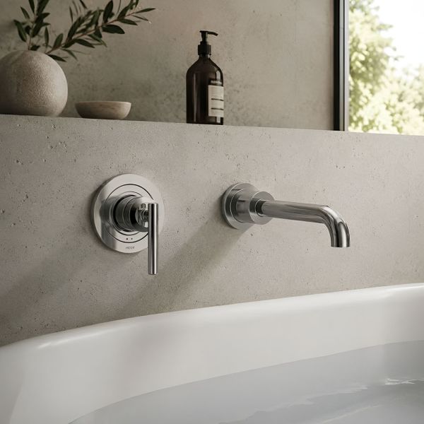 Moen WMV130XS M-Pact Wall Mount Tub Filler – Single Handle, High Flow, PEX Connections, With Rough-in Valve & Spout Manifold