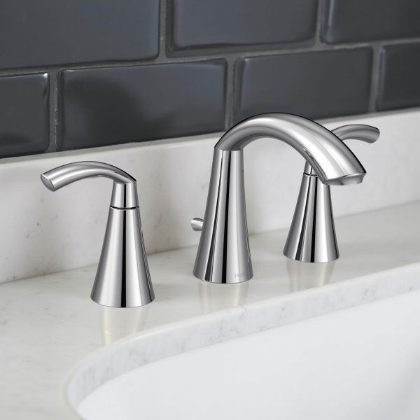 Moen Glyde Two-Handle High-Arc Widespread Bathroom Faucet with M