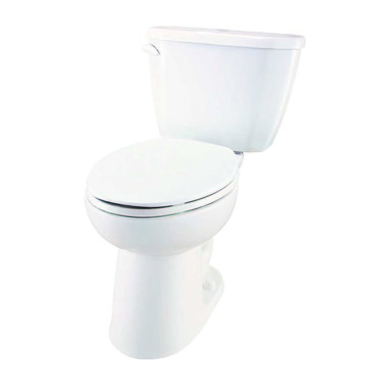 Gerber HE-21-519 Viper Two-Piece Compact Elongated Toilet, 1.28 gpf, 12" Rough-In, White