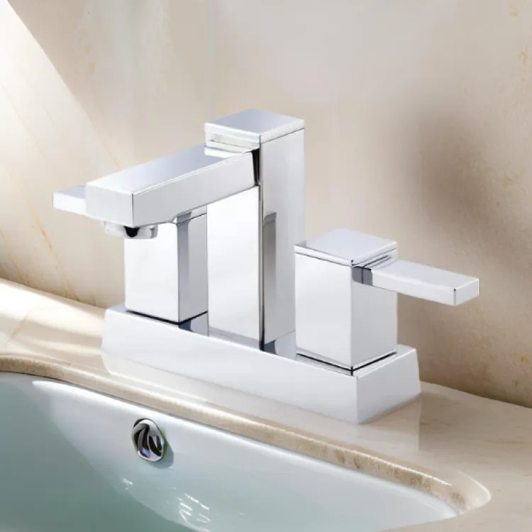Danze Reef Centerset Bathroom Faucet with 50/50 Touch-Down Drain, Two-Handle, 1.5 GPM, Lever Handle, ADA, WaterSense, Chrome - D301033