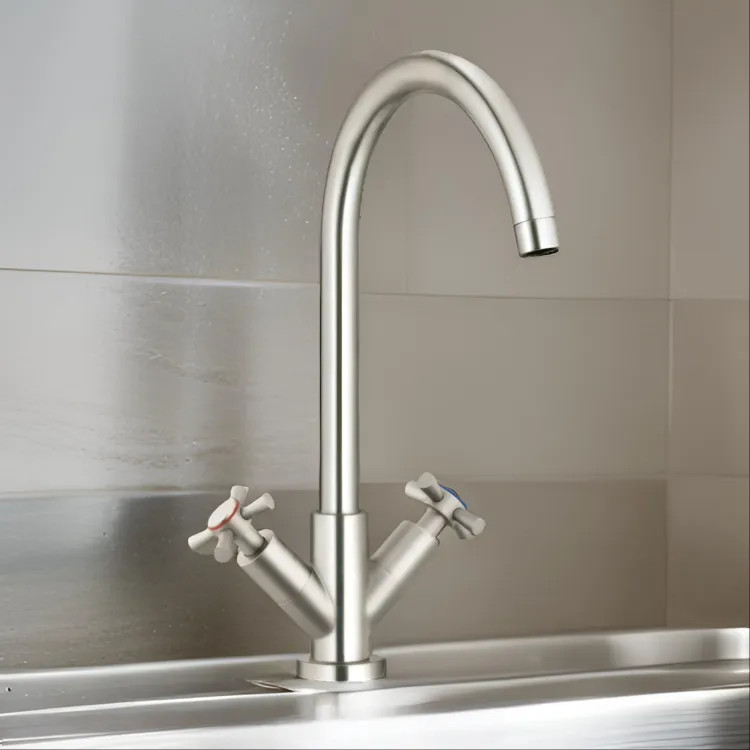 Danze SBH-KIT-BRN 2 Handle Kitchen Faucet Brush Nickel