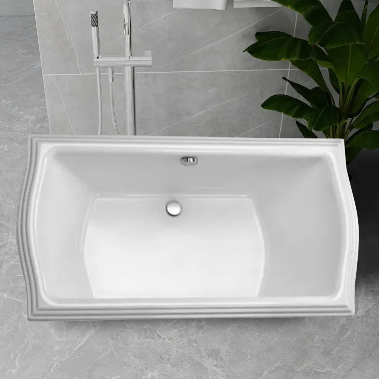 Toto ABY789N#01N Clayton 66" X 36" X 24-3/8" Acrylic Soaker Tub, Brushed Nickel Trim, Cotton White