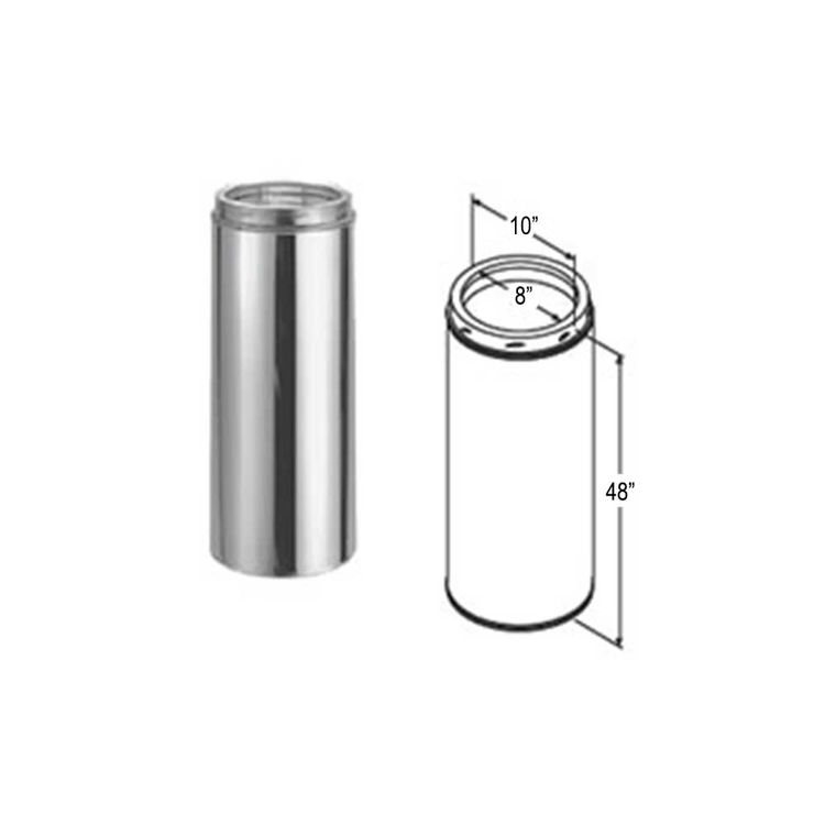 M&G DuraVent 8" x 48" DuraTech Chimney Pipe - Galvalume - 9607GA // 8DT-48