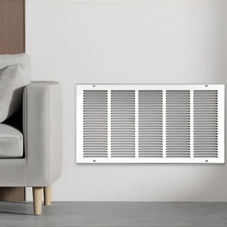 18" x 18" Return Air Grille w/ 1/2" Spacing, White - Shoemaker 1050-18X18