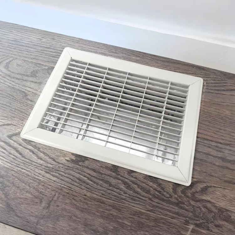 10" x 24" Heavy Duty Floor Grille w/ 0° Deflection, White - Shoemaker 1600-10X24W