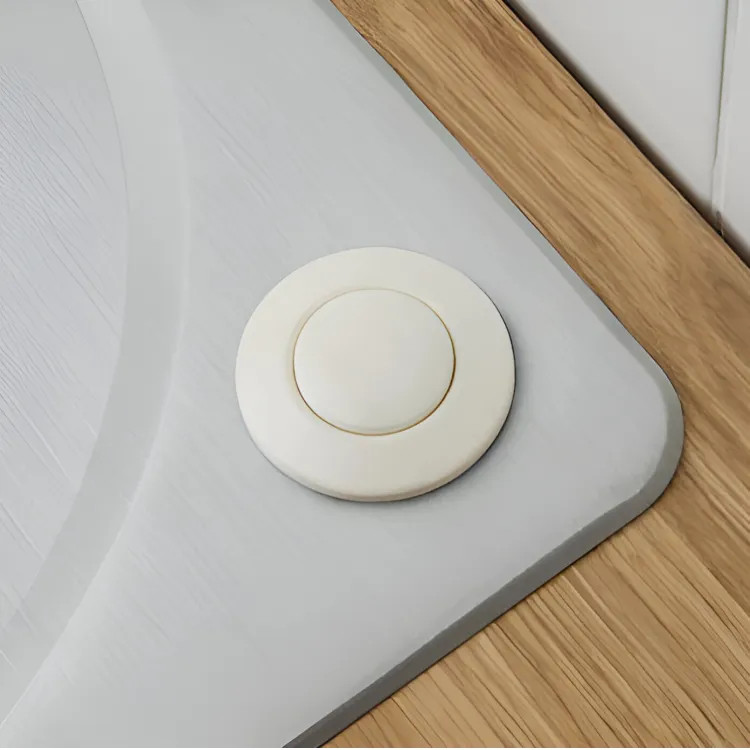 Moen 1-13/16" Garbage Disposal Air Switch, Deck Mount, Round, Push Button, Biscuit - AS-4201-BIS