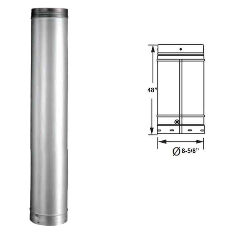 DURAVENT 4848 8DLR-48 8" ROUND RIGID RELINING PIPE 48"