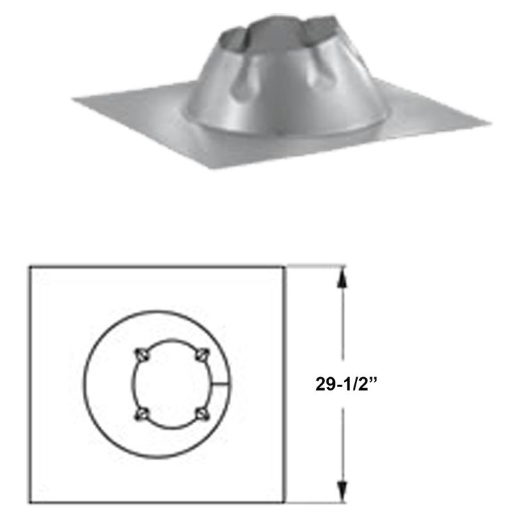 M&G DuraVent DuraPlus 7-Inch Flat Roof Flashing - 7DP-FF