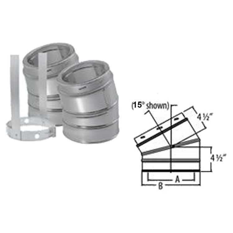 DuraVent 6DT-E15KSS DuraTech 15-Degree Elbow Kit