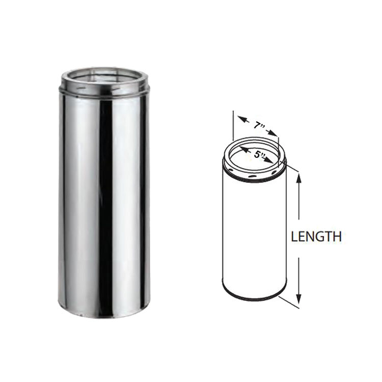 M&G DuraVent DuraTech 5-Inch Inner Diameter x 24-Inch Length Stainless Steel Chimney Pipe - 5DT-24SS