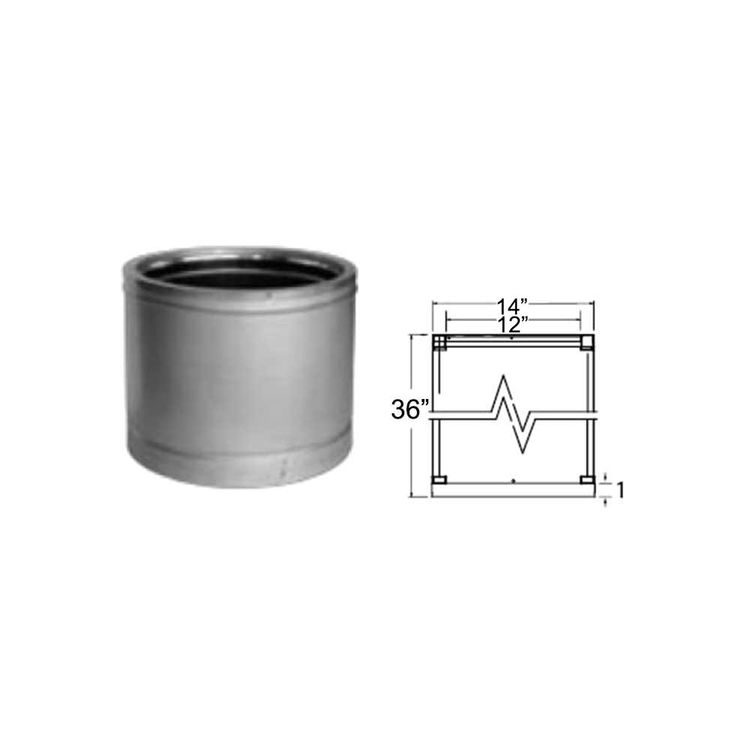 M&G DuraVent 12" DuraTech 36" Chimney Pipe - Galvalume (Carton Foam) - 99204CF // 12DT-36SS