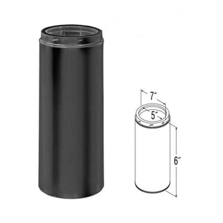 DuraVent 5DT-6B DuraTech Black Chimney Pipe, 5" x 6" (9302B)