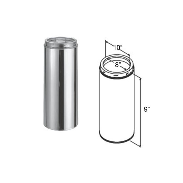 M&G DuraVent 8" x 09" DuraTech Chimney Pipe - Black - 9608B // 8DT-09B