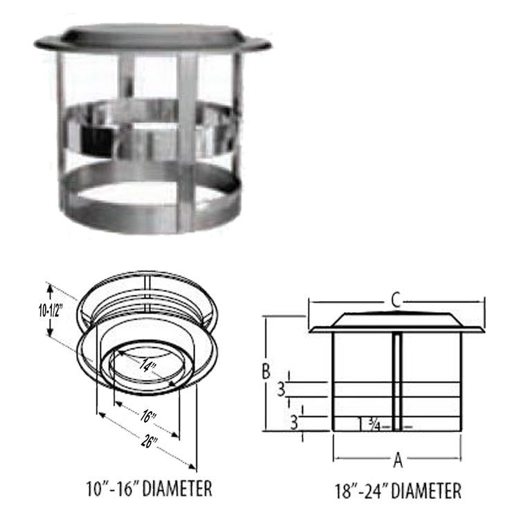 M&G DuraVent 5" DuraTech Chimney Cap - 9384 // 14DT-VC