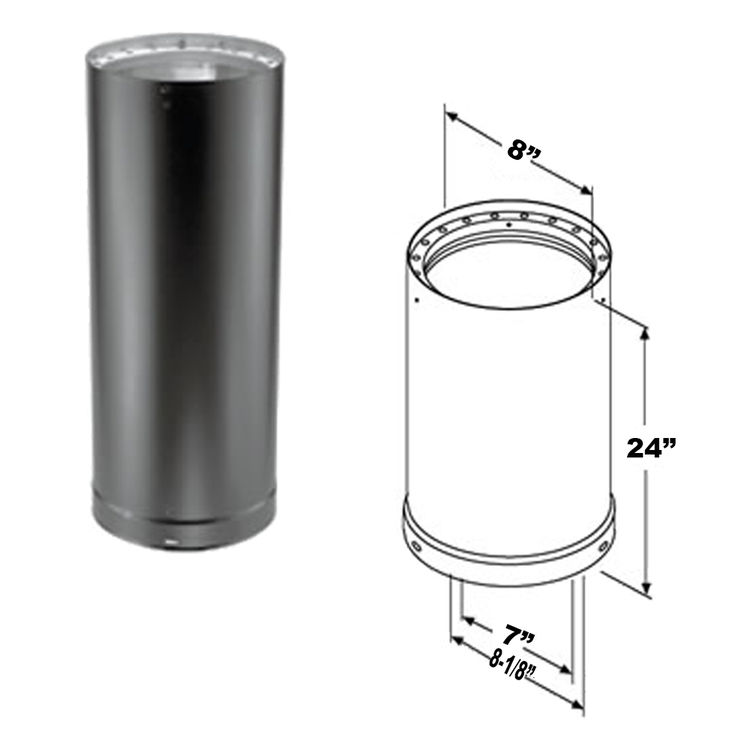 DuraVent 7DVL-24 DVL 24-Inch Double-Wall Black Pipe