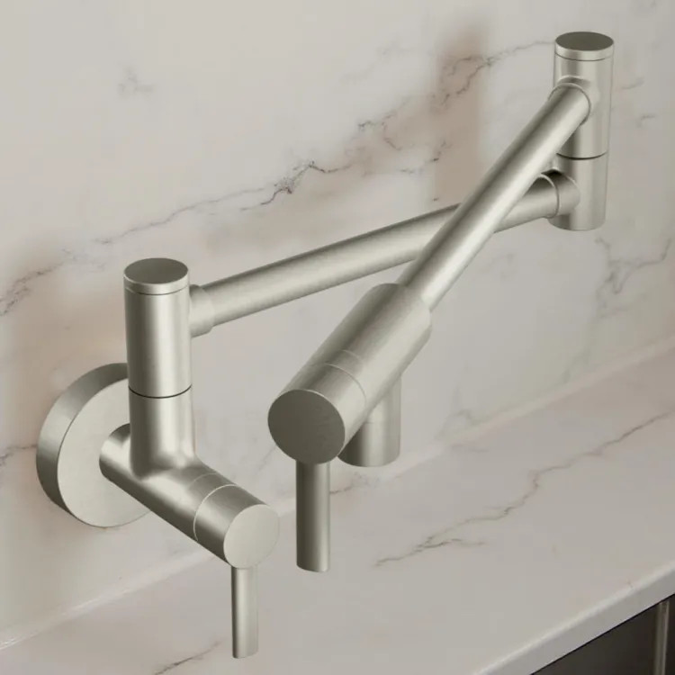Moen Two-Handle Pot Filler Faucet w/ Dual Jointed Swing Arm, 5.5 GPM, Spot Resist Stainless - S665SRS