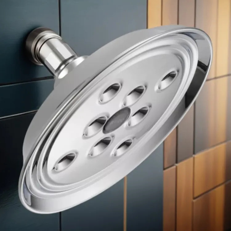 Brizo Essential 7" Wall-Mount Shower Head, Single-Function, H2Okinetic, WaterSense, 1.75 GPM, Polished Chrome - 87305-PC