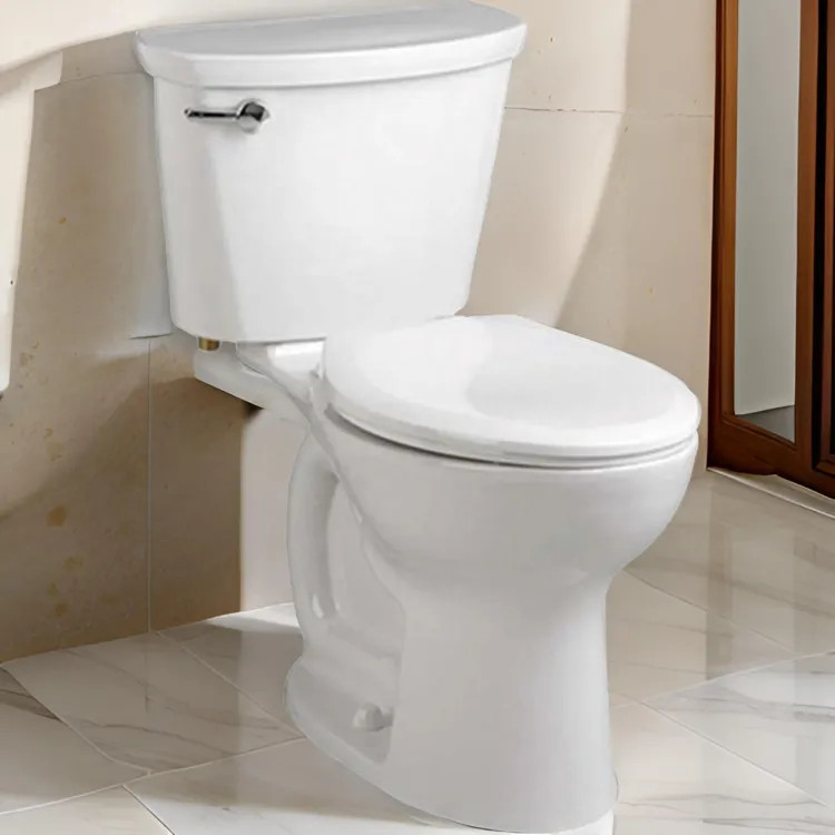 American Standard Cadet PRO Compact Two-Piece Toilet, Elongated, Less Seat, Right Height, 1.28 GPF, White - 215FC.104.020