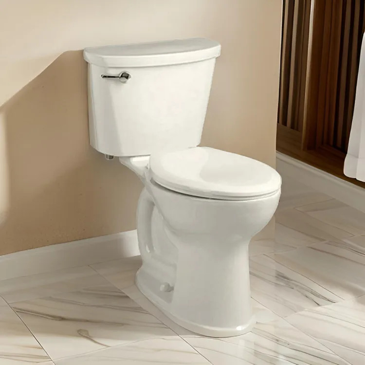 American Standard Cadet PRO Two-Piece Compact Toilet, Less Seat, Elongated, Right Height, 1.28 GPF, Linen - 215FA.104.222
