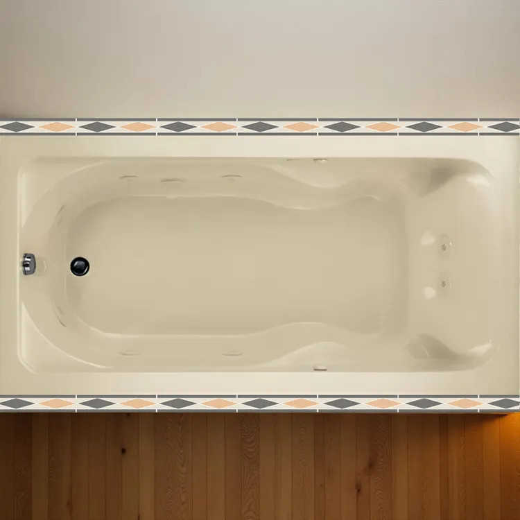 American Standard Cadet 6' x 36" EverClean Whirlpool Bathtub, Pre-Leveled Bottom, Multi-directional Eight-Jet System, Acrylic Construction, Linen -  2773.018WC.222