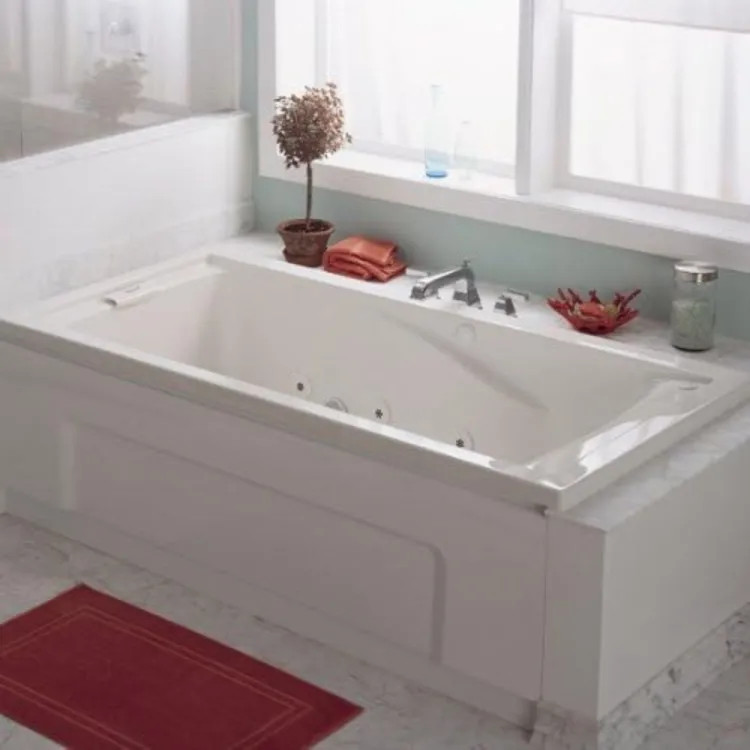 American Standard Evolution Drop-In Bathtub with EverClean Hydromassage System, Eight-Jet System, Less Drain, White - 2771VC.020