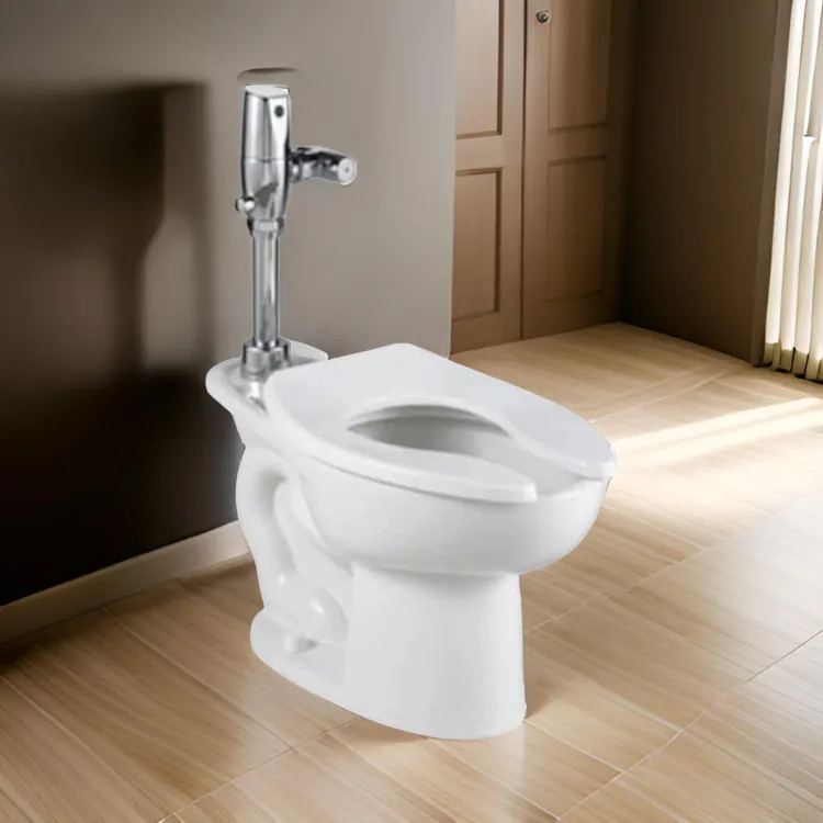 American Standard Madera EverClean Elongated Toilet with Selectronic Exposed Battery Flush Valve System, DynaClean, 1.6 GPF, White - 3461.660.020
