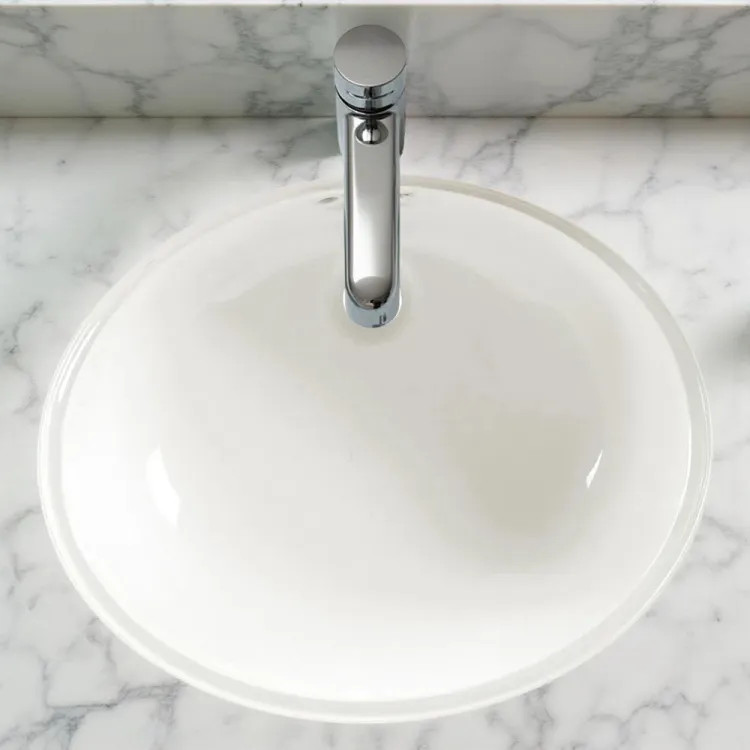 American Standard Ovalyn Undercounter Sink, Front Overflow, Glazed Underside, Vitreous China, White - 0497.300.020