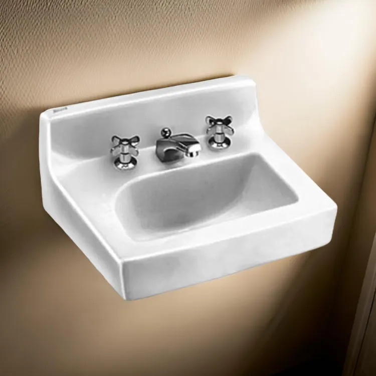 American Standard Penlyn 18" x 15-7/8" Wall-Hung Lavatory, 4" Centers, Vitreous China, White - 0373.043.020 