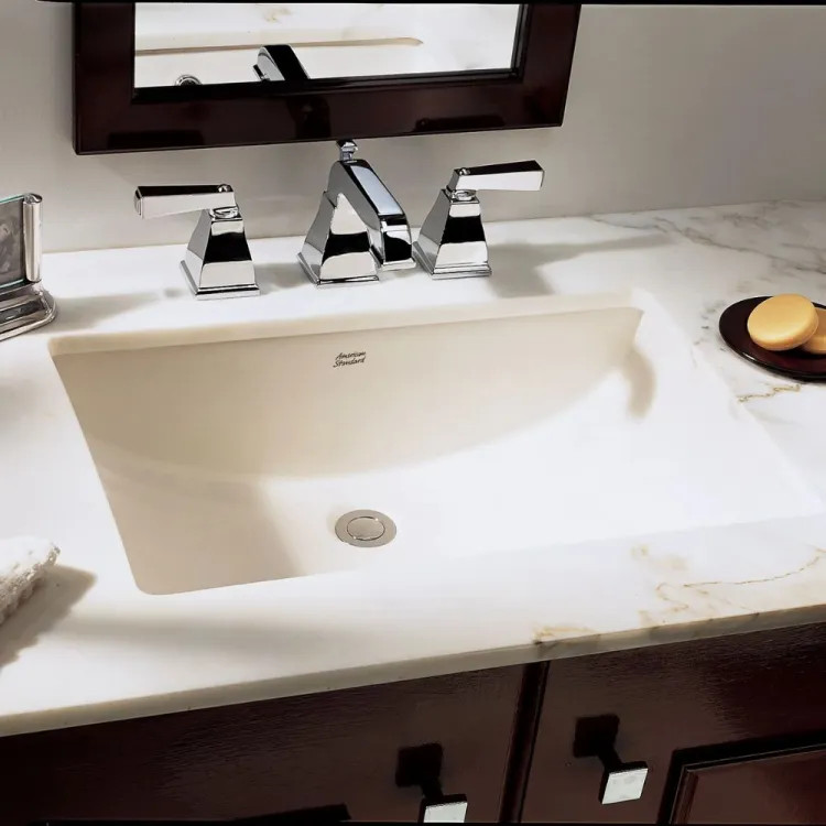 American Standard Studio 19-3/4" x 13-3/4" Undermount Sink, Front Overflow, Unglazed Rim, Vitreous China, Linen - 0614.000.222