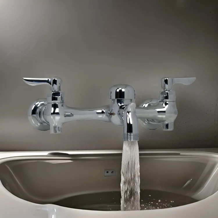 American Standard Wall Mount Service Sink Faucet, Brass Constructed, Chrome - 8350.243.004
