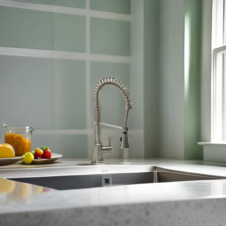 American Standard Pekoe Single Handle Semi-Pro Pull-Down Kitchen Faucet, 2.2 GPM, Deck Mount, Stainless Steel, Brass - 4332.350.075