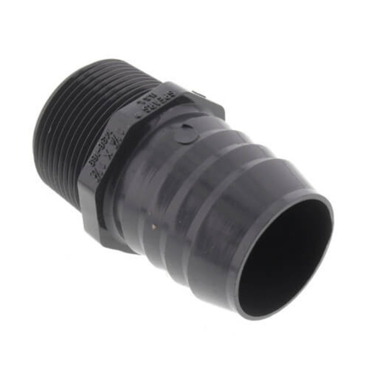 PETMA114112 1-1/4"x1-1/2" Poly Insert Male Adapter, MIP x Barb