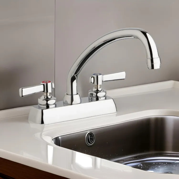 Chicago Faucets W4D-L9E35-369AB Hot and Cold Water Washboard Sink Faucet