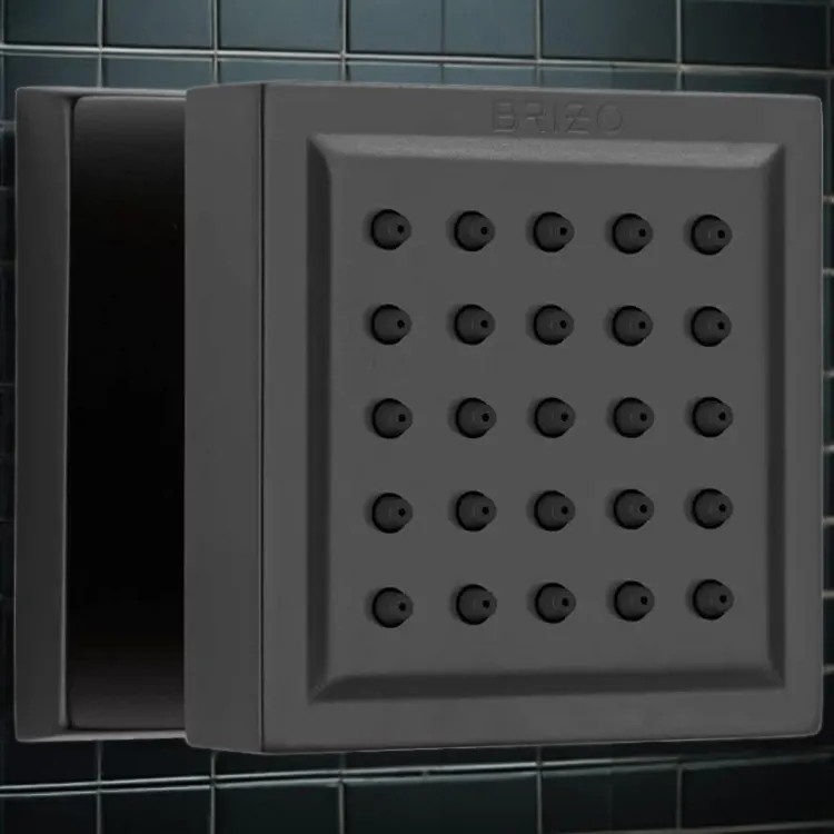 Brizo Essential Series Square Body Spray, Touch-Clean, 1.75 GPM, Matte Black - 84121-BL