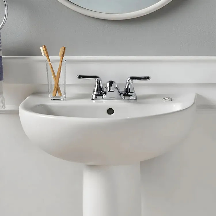 American Standard Evolution 22" x 17" Pedestal Sink Top, Vitreous China, 4" Centers, White - 0467.004.020