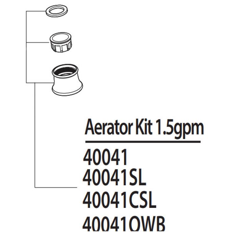 Cleveland 40041CSL Aerator Kit 1.5 gpm for Kitchen Faucet Models 40619 & 40617