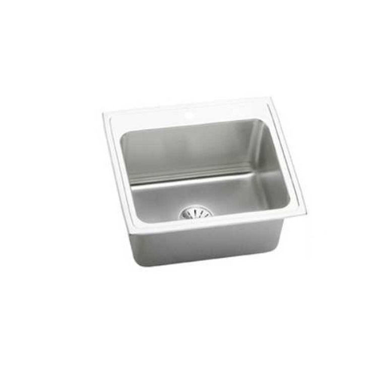 Elkay DLR252210PDX Lustertone Classic 25" x 22" x 10-3/8" Single Bowl Drop-In Sink w/ Perfect Drain, 18-Gauge Stainless