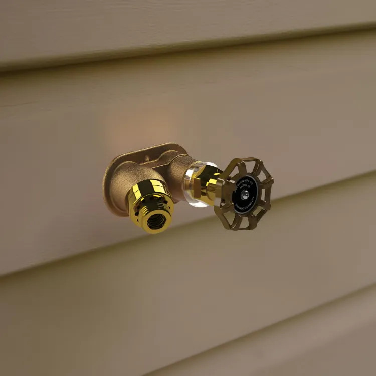 Woodford 25 Series 12in Rough-In Freezeless Anti-Siphon Wall Faucet, Automatic Draining, Metal Wheel Handle, 1/2in x 3/4in Copper Sweat Inlet - 25C-12