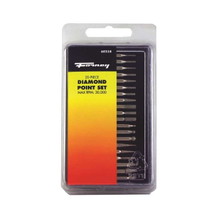Forney 60238 Diamond Point Set, 1/8 Inch Shank