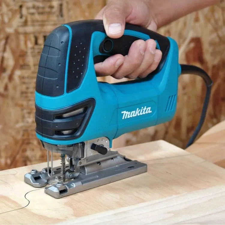 Makita Top Handle Jig Saw, with "Tool-less" Blade Change, 3 Orbital Settings, LED Light - 4350FCT