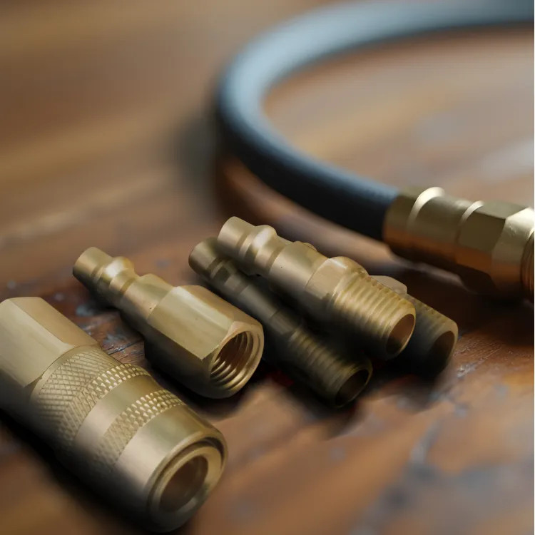 ProSource 5-Piece Hose Coupler Set, 1/4" MNPT, Brass - DZA019