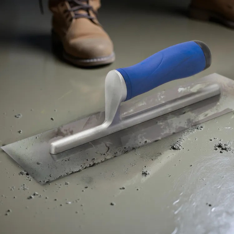 Vulcan 12" x 4" Cement Trowel with Right Angle End and Ergonomic Plastic Handle - 36202