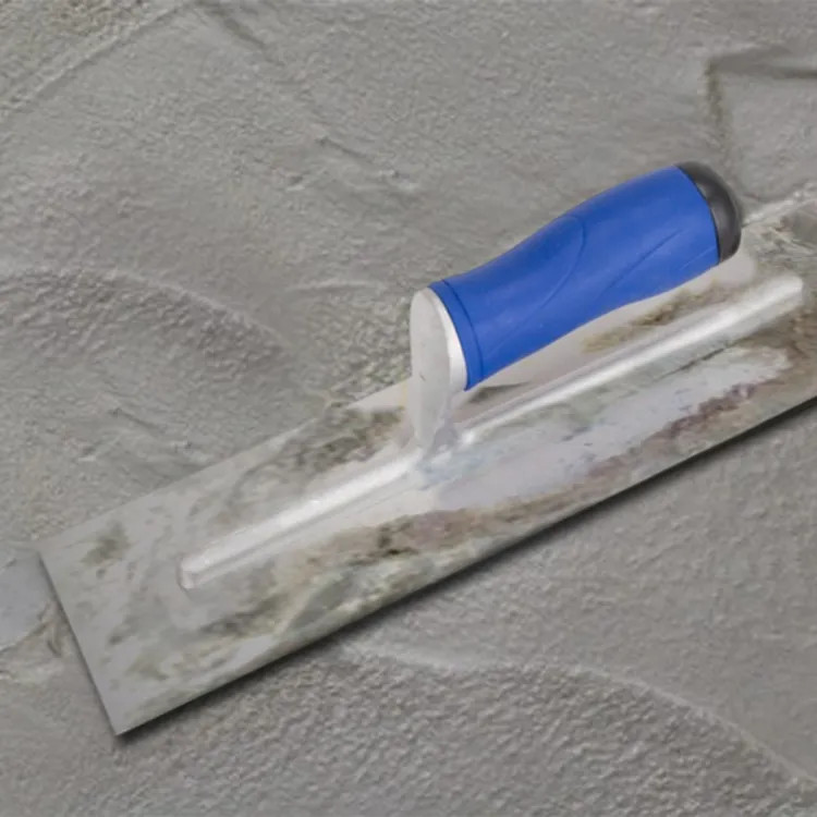Vulcan Right-Angle End Cement Trowel with 14" x 4" Lacquered Blade and ErgoSoft Plastic Handle - 36204