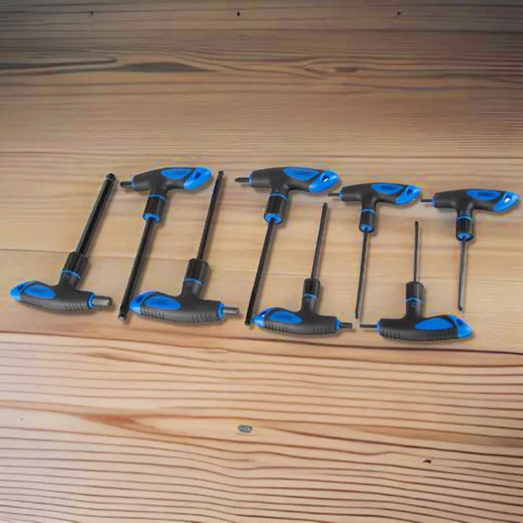Vulcan 8-Piece Hex Key Set, Metric, Steel, T-Handle, Black/Blue - JL-HKT-8M